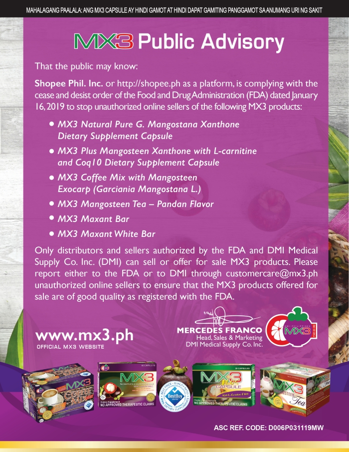 MX3 Public Advisory: Shopee